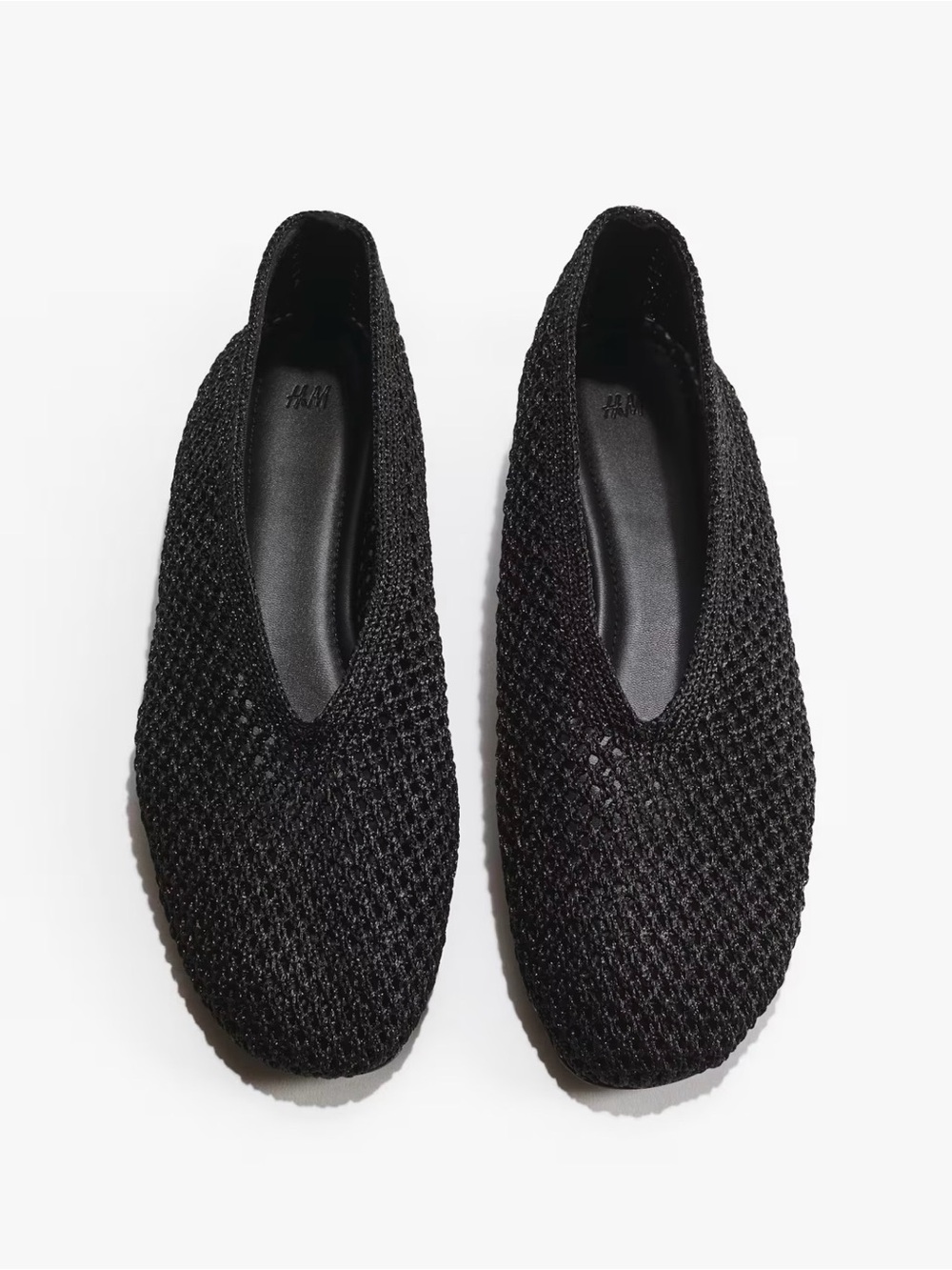 H&M Black Woven Slip-On Flats